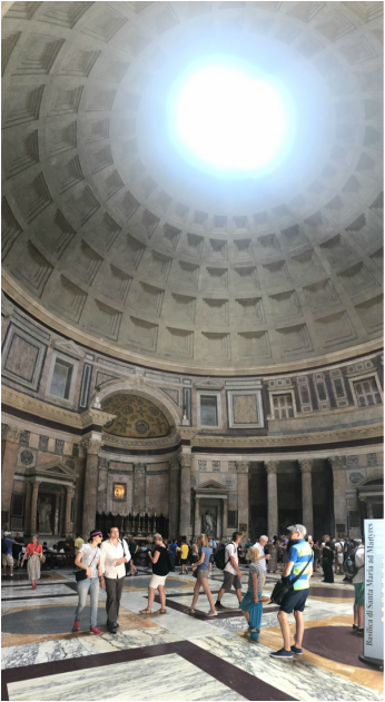 look up inside of the Pantheon